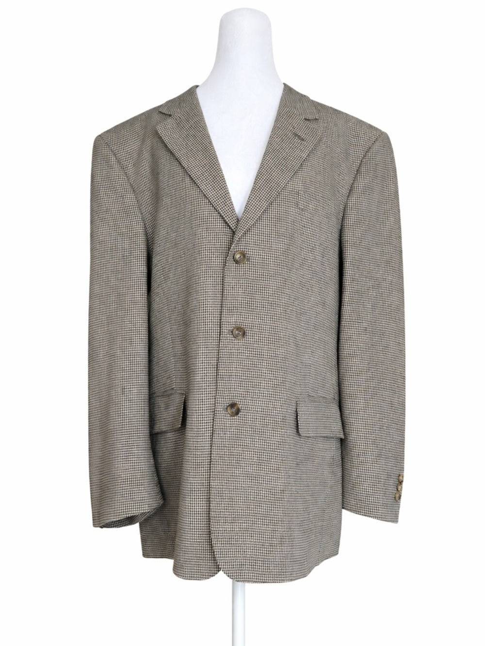 Jos A Bank Mens Silk Wool Blend Houndstooth Sport Coat Blazer‎ Jacket Size 43R